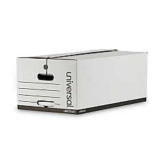 Universal Deluxe Quick Set-up String-and-Button Boxes, Legal Files, White, 12/Carton (UNV75131)