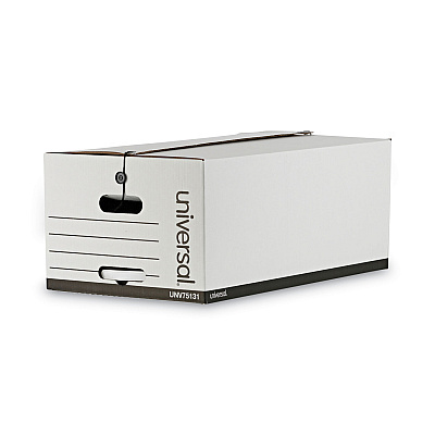 Universal Deluxe Quick Set-up String-and-Button Boxes, Legal Files, White, 12/Carton (UNV75131)
