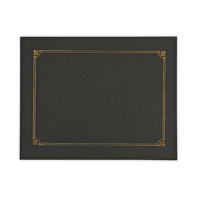 Universal Certificate/Document Cover, 8.5 x 11; 8 x 10; A4, Black, 6/Pack (UNV76895)