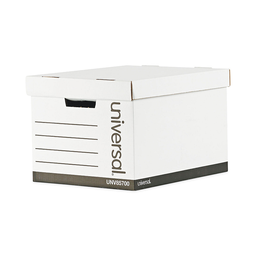 Universal Medium-Duty Lift-Off Lid Boxes, Letter/Legal Files, 12" x 15" x 10", White, 12/Carton (UNV85700)