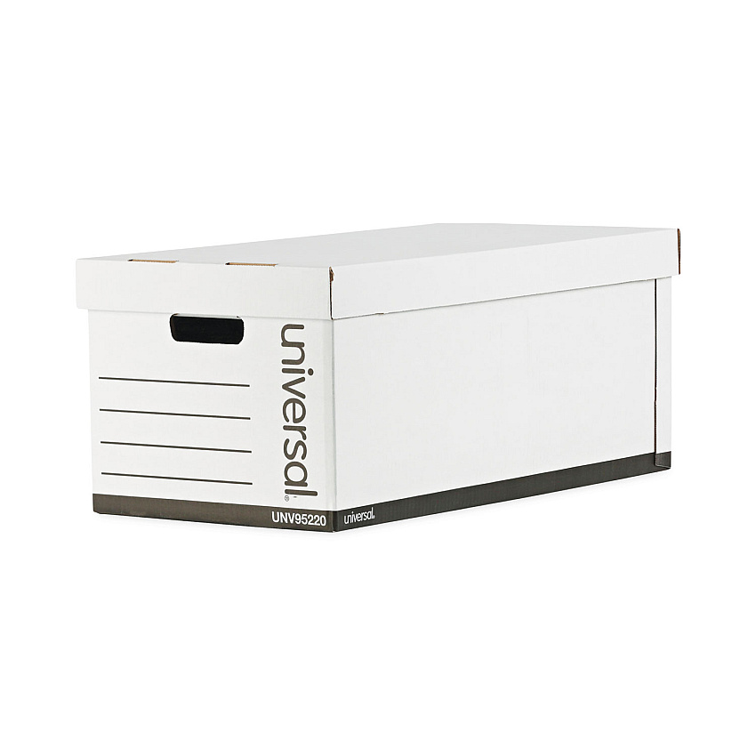 Universal Medium-Duty Easy Assembly Storage Box, Letter Files, White, 12/Carton (UNV95220)