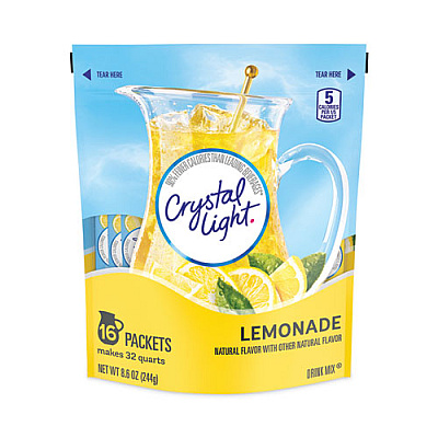 Crystal Light Flavored Drink Mix Pitcher Packs, Lemonade, 0.14 oz Packets, 16 Packets/Pouch, 1 Pouch/Carton (GRR22000552)