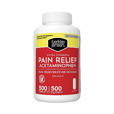 Berkley Jensen Extra Strength Acetaminophen Tablets 500 mg, 500/Bottle (GRR22000629)