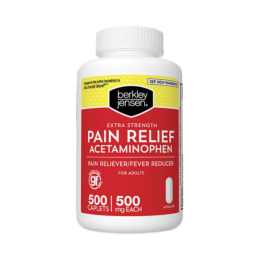 Berkley Jensen Extra Strength Acetaminophen Tablets 500 mg, 500/Bottle (GRR22000629)
