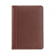 Samsill Contrast Stitch Leather Padfolio, 6.25w x 8.75h, Open Style, Brown (71736)