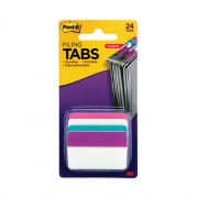 Post-it Tabs 2" Plain Solid Color Angled Tabs, 1/5-Cut, Assorted Pastel Colors, 2" Wide, 24/Pack (686APWAV)