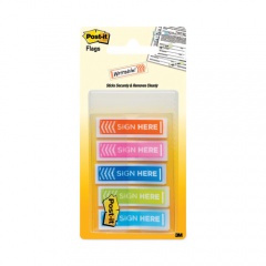Post-it Flags Arrow Message 0.5" Page Flags, Five Assorted Bright Colors, 20 Flags/Dispenser, 5 Dispensers/Pack (684SHOPBLA)