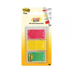 Post-it Flags Arrow Message 1" Prioritization Page Flags, "TO DO", Red/Yellow/Green, 20 Flags/Dispenser, 3 Dispensers/Pack (682TODO)