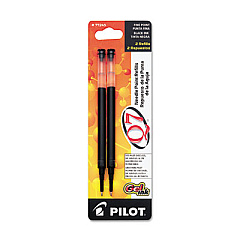 Refill for Pilot Retractable Q7, G2, Precise BeGreen and Dr Grip Gel Pens, Fine Needle Tip, Black Ink, 2/Pack (PIL77245)