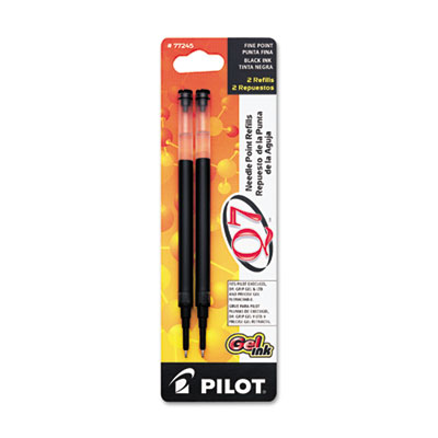 Refill for Pilot Retractable Q7, G2, Precise BeGreen and Dr Grip Gel Pens, Fine Needle Tip, Black Ink, 2/Pack (PIL77245)