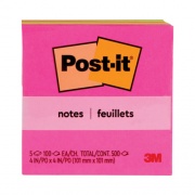 Post-it Notes Original Pads in Poptimistic Collection Colors, 4" x 4", 100 Sheets/Pad, 5 Pads/Pack (6755LAN)
