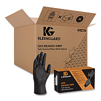 KleenGuard G10 Kraken Grip Nitrile Gloves, Powder-Free, Medium, 6 mil Thick, 9.5" Long, Black, 100/Box, 10 Boxes/Carton (49276)