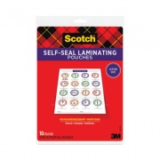 Scotch Self-Sealing Laminating Pouches, 9.5 mil, 9 x 11.5, Gloss Clear, 10/Pack (70005147700)