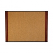 3M Widescreen Cork Bulletin  Board, 36 x 24, Natural Surface, Mahogany Aluminum Frame (C3624MY)