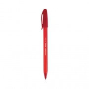 Paper Mate InkJoy 100 Ballpoint Pen, Stick, Medium 1 mm, Red Ink, Red Barrel, Dozen (1951255)