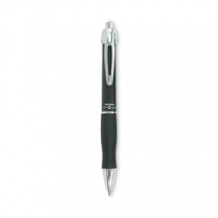 Zebra GR8 Gel Pen, Retractable, Medium 0.7 mm, Black Ink, Black/Silver Barrel, 12/Pack (42610)