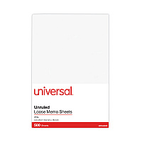 Universal Loose White Memo Sheets, 4 x 6, Unruled, Plain White, 500/Pack (UNV46500)