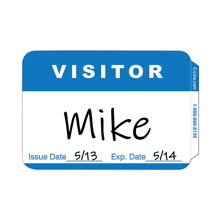 C-Line Self-Adhesive Name Badges, Hello My Name Is, Blue, 3.5 x 2.25, 100/BX (CLICLI92245)