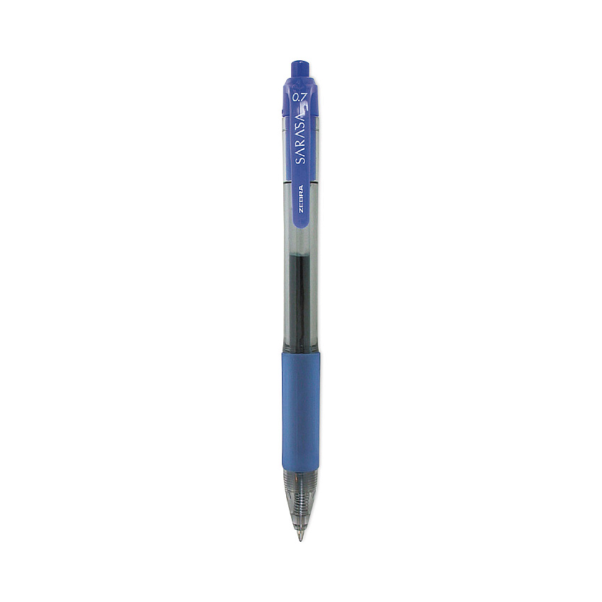 Zebra Sarasa Dry Gel X20 Gel Pen, Retractable, Medium 0.7 mm, Blue Ink, Clear/Blue Barrel, 36/Pack (ZEB46236)