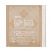 Scotch Curbside Recyclable Padded Mailer, #2, Bubble Cushion, Self-Adhesive Closure, 11.25 x 12, Natural Kraft, 100/Carton (CR21)