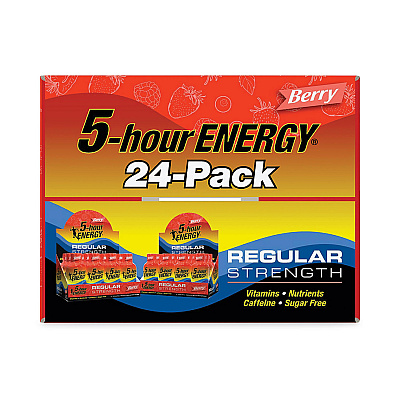 5-hour ENERGY Energy Drink, Berry, 1.93 oz Bottle, 24/Carton (GRR22000630)