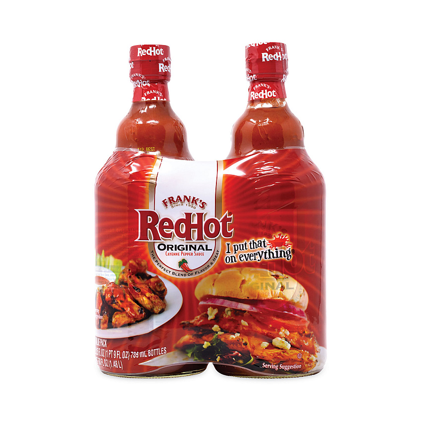 Frank's RedHot Original Hot Sauce, 25 oz Bottle, 2/Pack (GRR22000709)