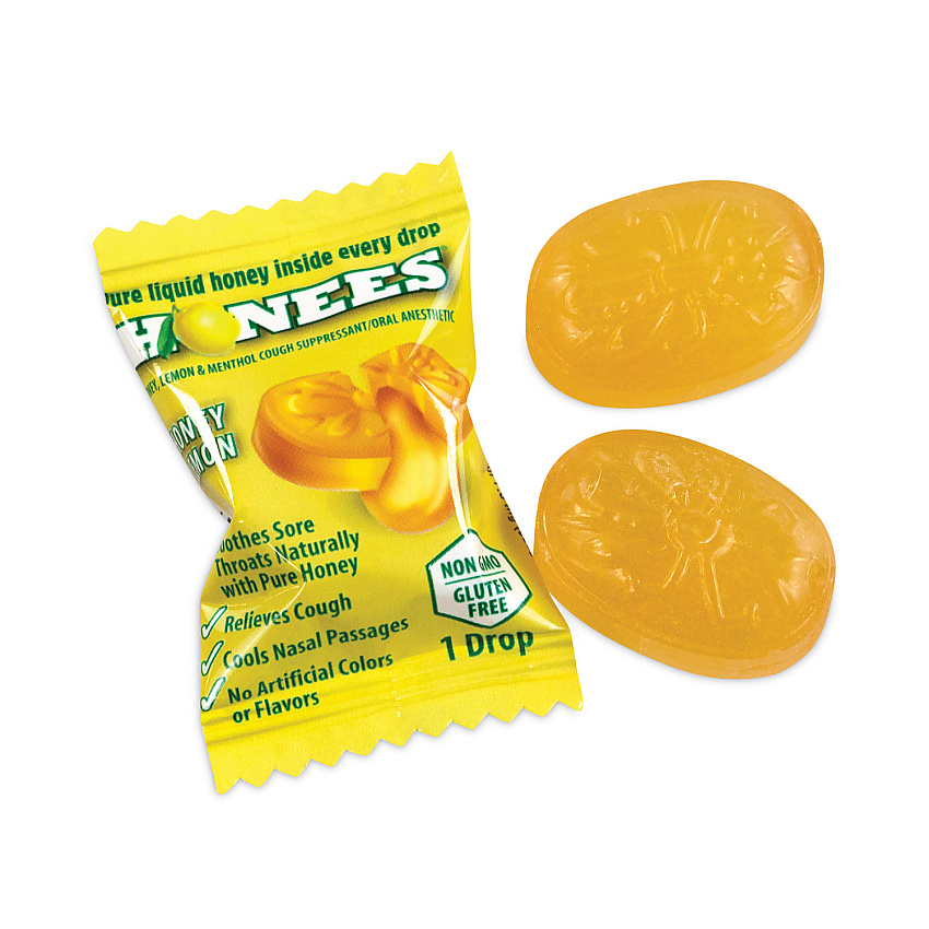 HONEES Cough Drops, Honey-Lemon, 20 per Bag, 6 Bags/Pack (GRR29300005)