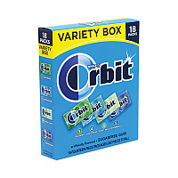 Orbit Sugar-Free Chewing Gum Variety Box, Four Mint Flavors, 14 Pieces/Pack, 18 Packs/Carton (GRR22000568)