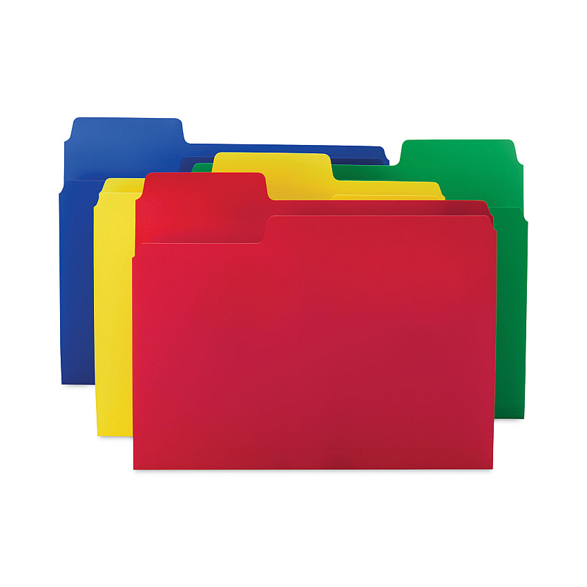 Smead SuperTab Top Tab File Folders, 1/3-Cut Tabs: Assorted, Letter Size, 0.75" Expansion, Polypropylene, 12/Pack (SMD10516)