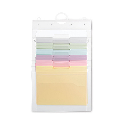 Smead Cascading Wall Organizer, 6 Sections, Letter Size, 14.25" x 24.25", Blue, Clear, Gray, Green, Orange, Pink, Purple (SMD92064)