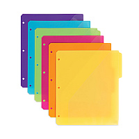 Smead Three-Ring Binder Poly Index Dividers with Pocket, 9.75 x 11.25, Assorted Colors, 30/Box (SMD89421)