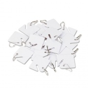 SecurIT Replacement Slotted Key Cabinet Tags, 1.63 x 1.5, White, 20/Pack (94190027)