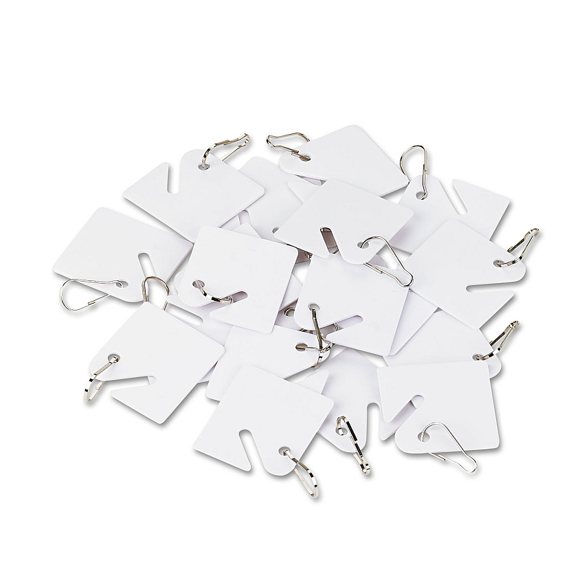 SecurIT Replacement Slotted Key Cabinet Tags, 1.63 x 1.5, White, 20/Pack (ICX94190027)