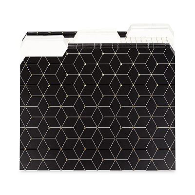 U Brands Fashion File Folders, 1/3-Cut Tabs: Assorted, Letter Size, Assorted Colors, 24/Box (UBR4150U0112)