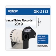 Brother Continuous Film Label Tape, 2.4" x 50 ft Roll, Clear (DK2113)