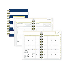 Blue Sky Day Designer Navy Stripe Daily/Monthly Planner, Horizontal Stripe Artwork, 8 x 5, Navy/White Cover, 12-Month (Jan-Dec): 2026 (103623)