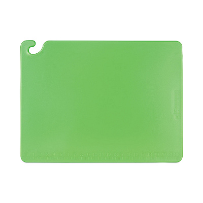 San Jamar Cut-N-Carry Color Cutting Boards, Plastic, 24 x 18 x 0.5, Green (SJMCB182412GN)