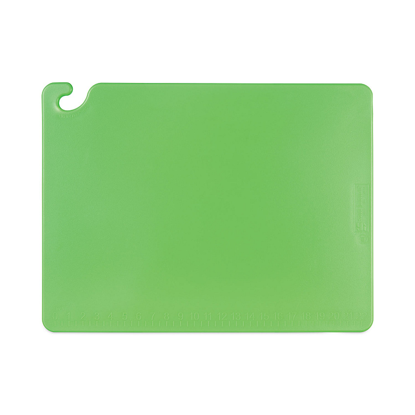 San Jamar Cut-N-Carry Color Cutting Boards, Plastic, 24 x 18 x 0.5, Green (SJMCB182412GN)