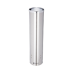 San Jamar Water Cup Dispenser with Removable Cap, For 4.5 oz to 7 oz Cone and  6 oz to 12 oz Flat Cups, Stainless Steel, 6/Carton (SJMC3250SSCT)