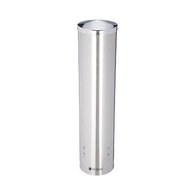 San Jamar Water Cup Dispenser with Removable Cap, For 4.5 oz to 7 oz Cone and  6 oz to 12 oz Flat Cups, Stainless Steel, 6/Carton (SJMC3250SSCT)
