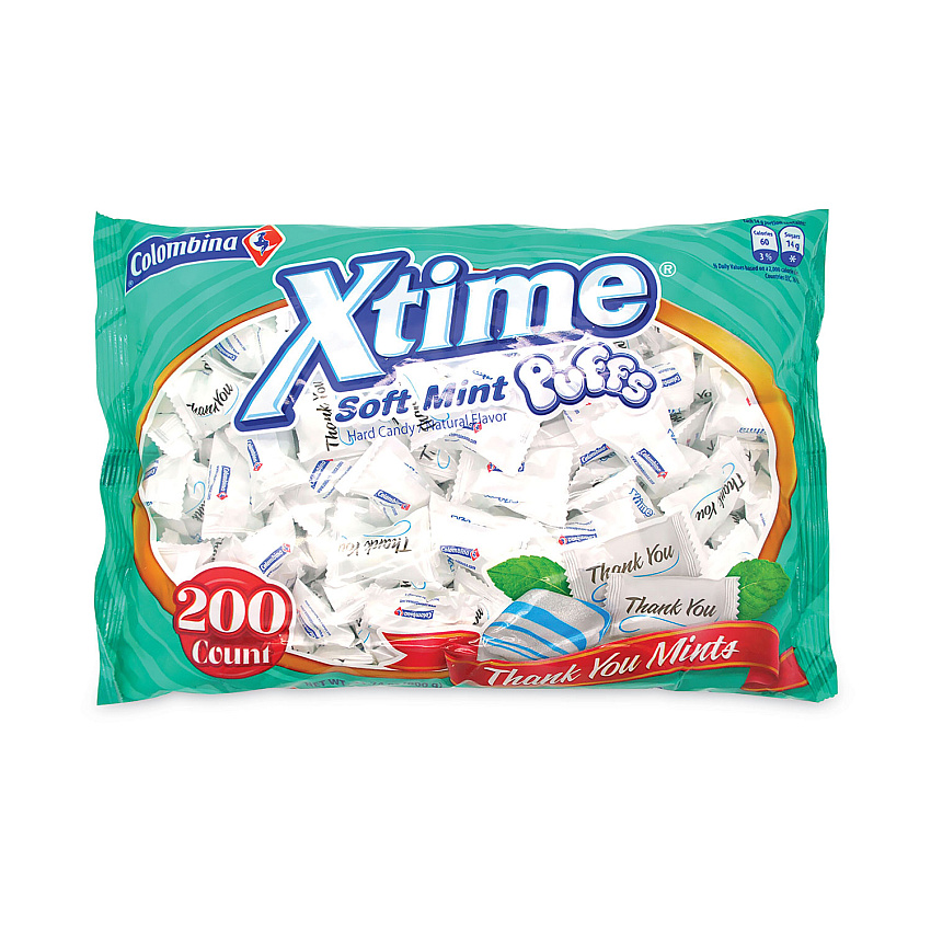 Colombina Thank You Soft Mint Puffs, 200 Individually Wrapped Pieces, 37.4 oz Bag (GRR26900015)
