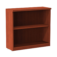 Alera Valencia Series Bookcase, Two-Shelf, 31.75w x 14d x 29.5h, Med Cherry (ALEVA633032MC)