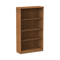 Alera Valencia Series Bookcase, Four-Shelf, 31.75w x 14d x 54.88h, Modern Walnut (ALEVA635632WA)