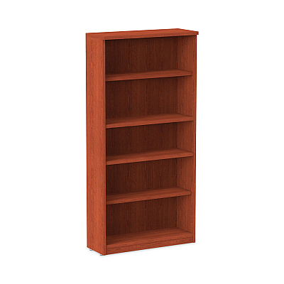 Alera Valencia Series Bookcase, Five-Shelf, 31.75w x 14d x 64.75h, Medium Cherry (ALEVA636632MC)