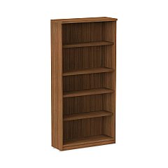 Alera Valencia Series Bookcase, Five-Shelf, 31.75w x 14d x 64.75h, Modern Walnut (ALEVA636632WA)
