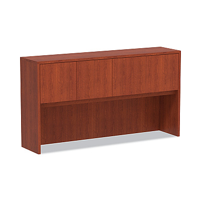 Alera Valencia Series Hutch with Doors, 4 Compartments, 64.75w x 154d x 35.38h, Medium Cherry (ALEVA286615MC)