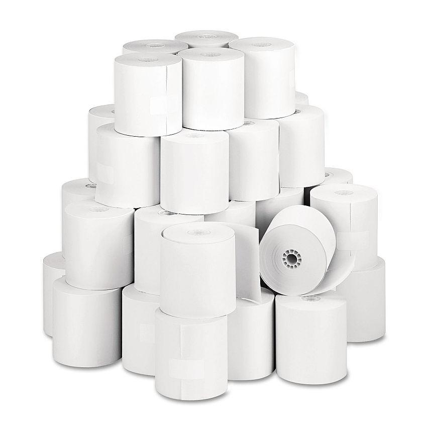 Iconex Direct Thermal Printing Thermal Paper Rolls, 3.13" x 273 ft, White, 50/Carton (90780566)
