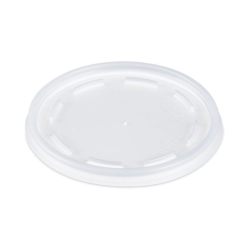 Dart Plastic Lids, Fits 12 oz to 24 oz Foam Cups, Vented, Translucent, 100/Pack, 10 Packs/Carton (DCC16JL)