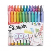 Sharpie S-Note Creative Markers, Assorted Ink Colors, Bullet/Chisel Tip, Assorted Barrel Colors, 36/Pack (2148154)