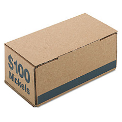 Iconex Corrugated Cardboard Coin Storage And Shipping Boxes, Denomination Printed On Side, 9.38 X 4.63 X 3.69, Blue (ICX94190087)